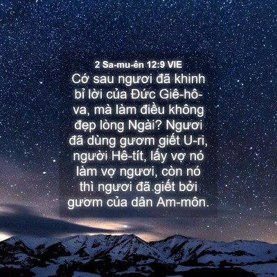 Picture 04 - 2 Sa-mu-ên 12:9 VIE - Cớ sau ngươi đã khinh bỉ lời của - Bible Verse Picture