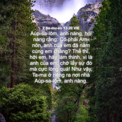 Picture 04 - 2 Sa-mu-ên 13:20 VIE - Aùp-sa-lôm, anh nàng, hỏi nàng rằng: Có - Bible Verse Picture