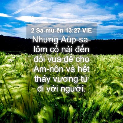 Picture 04 - 2 Sa-mu-ên 13:27 VIE - Nhưng Aùp-sa-lôm cố nài đến đỗi vua - Bible Verse Picture