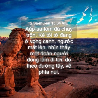 Picture 04 - 2 Sa-mu-ên 13:34 VIE - Aùp-sa-lôm đã chạy trốn. Kẻ tôi tớ - Bible Verse Picture