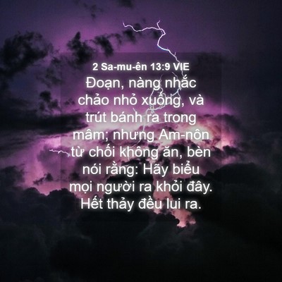 Picture 04 - 2 Sa-mu-ên 13:9 VIE - Đoạn, nàng nhắc chảo nhỏ xuống, và - Bible Verse Picture