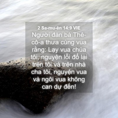 Picture 04 - 2 Sa-mu-ên 14:9 VIE - Người đàn bà Thê-cô-a thưa cùng vua - Bible Verse Picture