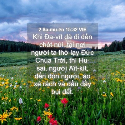 Picture 04 - 2 Sa-mu-ên 15:32 VIE - Khi Đa-vít đã đi đến chót núi, tại - Bible Verse Picture