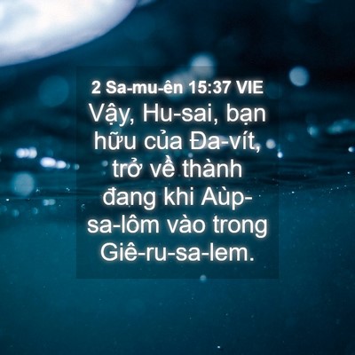 Picture 04 - 2 Sa-mu-ên 15:37 VIE - Vậy, Hu-sai, bạn hữu của Đa-vít, trở - Bible Verse Picture