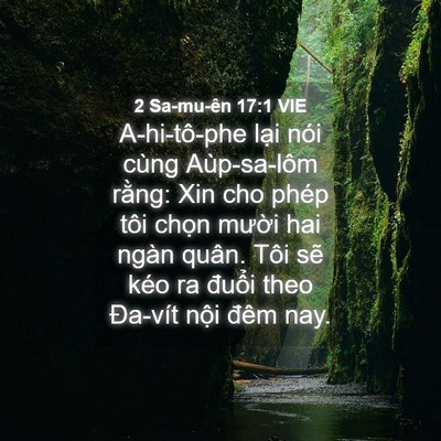 Picture 04 - 2 Sa-mu-ên 17:1 VIE - A-hi-tô-phe lại nói cùng Aùp-sa-lôm - Bible Verse Picture
