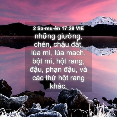 Picture 04 - 2 Sa-mu-ên 17:28 VIE - những giường, chén, chậu đất, lúa - Bible Verse Picture