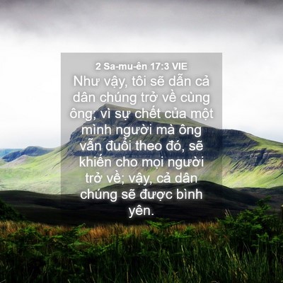 Picture 04 - 2 Sa-mu-ên 17:3 VIE - Như vậy, tôi sẽ dẫn cả dân chúng - Bible Verse Picture