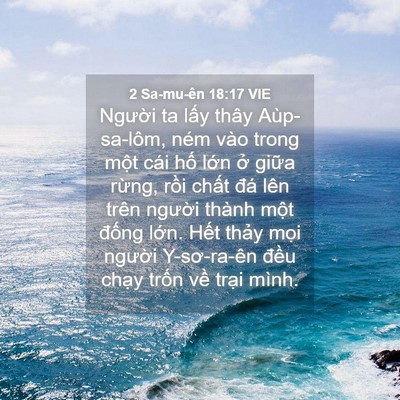 Picture 04 - 2 Sa-mu-ên 18:17 VIE - Người ta lấy thây Aùp-sa-lôm, ném vào - Bible Verse Picture