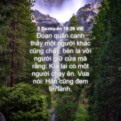 Picture 04 - 2 Sa-mu-ên 18:26 VIE - Đoạn quân canh thấy một người khác - Bible Verse Picture