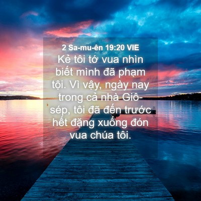Picture 04 - 2 Sa-mu-ên 19:20 VIE - Kẻ tôi tớ vua nhìn biết mình đã phạm - Bible Verse Picture