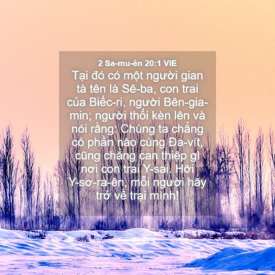 Picture 04 - 2 Sa-mu-ên 20:1 VIE - Tại đó có một người gian tà tên là - Bible Verse Picture