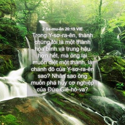 Picture 04 - 2 Sa-mu-ên 20:19 VIE - Trong Y-sơ-ra-ên, thành chúng tôi là một - Bible Verse Picture