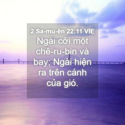 Picture 04 - 2 Sa-mu-ên 22:11 VIE - Ngài cỡi một chê-ru-bin và bay; Ngài - Bible Verse Picture
