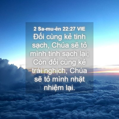 Picture 04 - 2 Sa-mu-ên 22:27 VIE - Đối cùng kẻ tinh sạch, Chúa sẽ tỏ - Bible Verse Picture