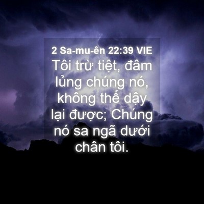 Picture 04 - 2 Sa-mu-ên 22:39 VIE - Tôi trừ tiệt, đâm lủng chúng nó, - Bible Verse Picture