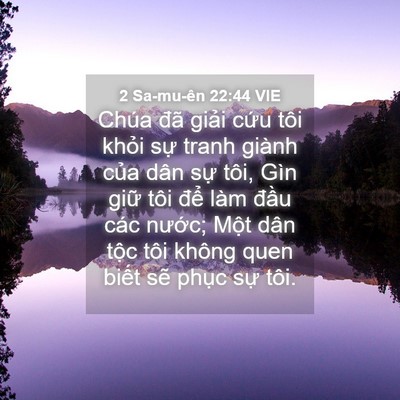 Picture 04 - 2 Sa-mu-ên 22:44 VIE - Chúa đã giải cứu tôi khỏi sự tranh - Bible Verse Picture