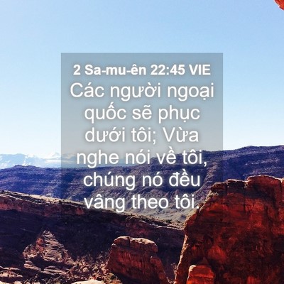 Picture 04 - 2 Sa-mu-ên 22:45 VIE - Các người ngoại quốc sẽ phục dưới - Bible Verse Picture