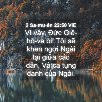 Picture 04 - 2 Sa-mu-ên 22:50 VIE - Vì vậy, Đức Giê-hô-va ôi! Tôi sẽ khen - Bible Verse Picture