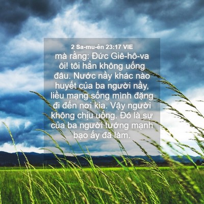 Picture 04 - 2 Sa-mu-ên 23:17 VIE - mà rằng: Đức Giê-hô-va ôi! tôi hẳn - Bible Verse Picture