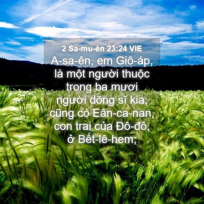 Picture 04 - 2 Sa-mu-ên 23:24 VIE - A-sa-ên, em Giô-áp, là một người thuộc - Bible Verse Picture