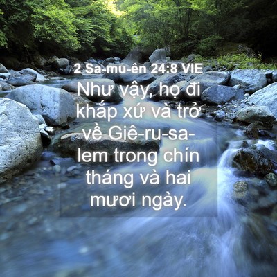 Picture 04 - 2 Sa-mu-ên 24:8 VIE - Như vậy, họ đi khắp xứ và trở về - Bible Verse Picture