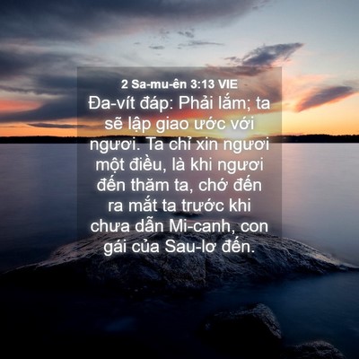 Picture 04 - 2 Sa-mu-ên 3:13 VIE - Đa-vít đáp: Phải lắm; ta sẽ lập giao - Bible Verse Picture