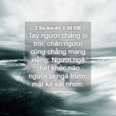 Picture 04 - 2 Sa-mu-ên 3:34 VIE - Tay ngươi chẳng bị trói, chân ngươi - Bible Verse Picture