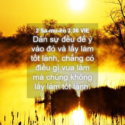 Picture 04 - 2 Sa-mu-ên 3:36 VIE - Dân sự đều để ý vào đó và lấy - Bible Verse Picture