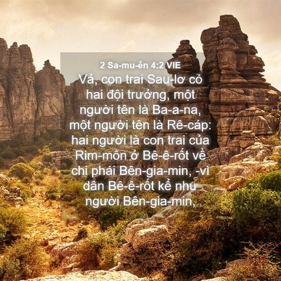 Picture 04 - 2 Sa-mu-ên 4:2 VIE - Vả, con trai Sau-lơ có hai đội trưởng, - Bible Verse Picture