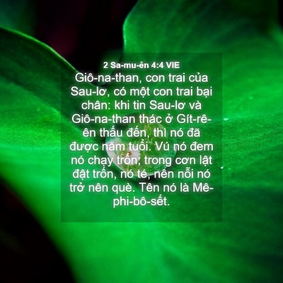 Picture 04 - 2 Sa-mu-ên 4:4 VIE - Giô-na-than, con trai của Sau-lơ, có một - Bible Verse Picture