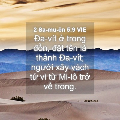 Picture 04 - 2 Sa-mu-ên 5:9 VIE - Đa-vít ở trong đồn, đặt tên là thành - Bible Verse Picture