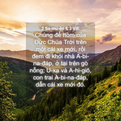 Picture 04 - 2 Sa-mu-ên 6:3 VIE - Chúng để hòm của Đức Chúa Trời trên - Bible Verse Picture