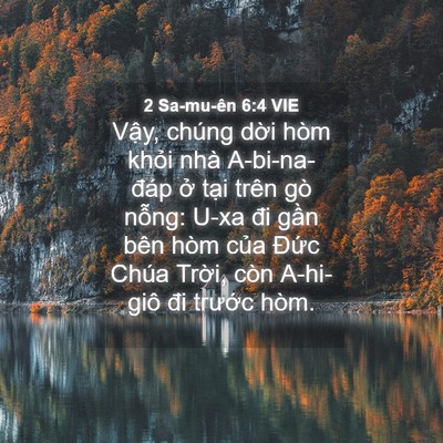Picture 04 - 2 Sa-mu-ên 6:4 VIE - Vậy, chúng dời hòm khỏi nhà - Bible Verse Picture