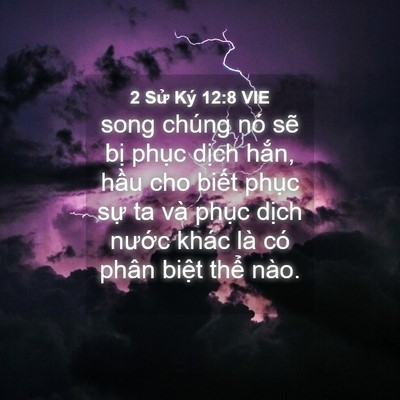 Picture 04 - 2 Sử Ký 12:8 VIE - song chúng nó sẽ bị phục dịch hắn, - Bible Verse Picture