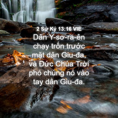 Picture 04 - 2 Sử Ký 13:16 VIE - Dân Y-sơ-ra-ên chạy trốn trước mặt - Bible Verse Picture