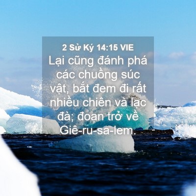 Picture 04 - 2 Sử Ký 14:15 VIE - Lại cũng đánh phá các chuồng súc vật, - Bible Verse Picture