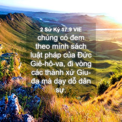 Picture 04 - 2 Sử Ký 17:9 VIE - chúng có đem theo mình sách luật pháp - Bible Verse Picture