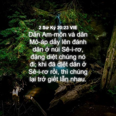 Picture 04 - 2 Sử Ký 20:23 VIE - Dân Am-môn và dân Mô-áp dấy lên đánh - Bible Verse Picture