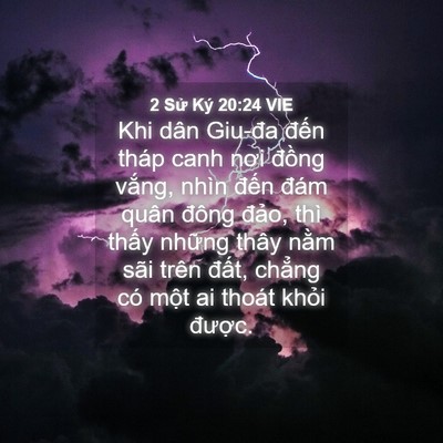 Picture 04 - 2 Sử Ký 20:24 VIE - Khi dân Giu-đa đến tháp canh nơi đồng - Bible Verse Picture