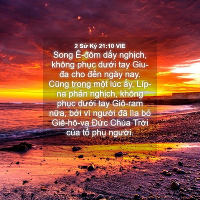 Picture 04 - 2 Sử Ký 21:10 VIE - Song Ê-đôm dấy nghịch, không phục - Bible Verse Picture