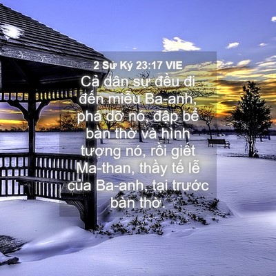Picture 04 - 2 Sử Ký 23:17 VIE - Cả dân sự đều đi đến miễu Ba-anh, - Bible Verse Picture