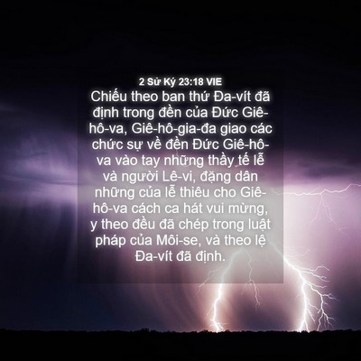 Picture 04 - 2 Sử Ký 23:18 VIE - Chiếu theo ban thứ Đa-vít đã định - Bible Verse Picture