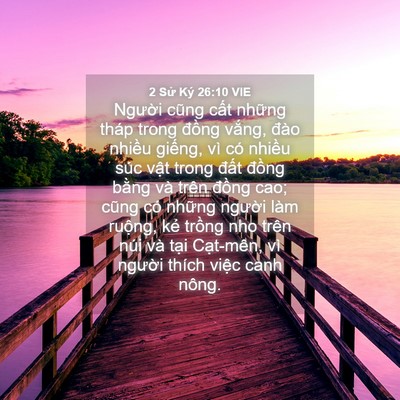 Picture 04 - 2 Sử Ký 26:10 VIE - Người cũng cất những tháp trong đồng - Bible Verse Picture