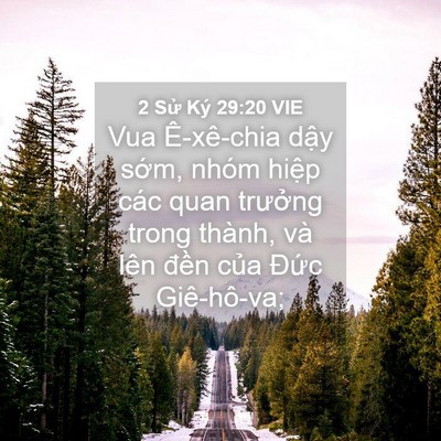 Picture 04 - 2 Sử Ký 29:20 VIE - Vua Ê-xê-chia dậy sớm, nhóm hiệp các - Bible Verse Picture