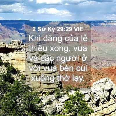 Picture 04 - 2 Sử Ký 29:29 VIE - Khi dâng của lễ thiêu xong, vua và các - Bible Verse Picture