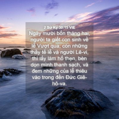 Picture 04 - 2 Sử Ký 30:15 VIE - Ngày mười bốn tháng hai, người ta - Bible Verse Picture