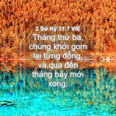 Picture 04 - 2 Sử Ký 31:7 VIE - Tháng thứ ba, chúng khởi gom lại từng - Bible Verse Picture