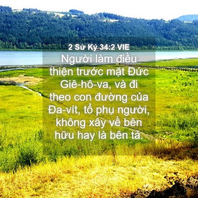 Picture 04 - 2 Sử Ký 34:2 VIE - Người làm điều thiện trước mặt - Bible Verse Picture