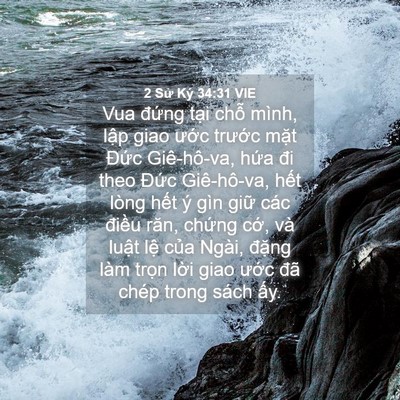 Picture 04 - 2 Sử Ký 34:31 VIE - Vua đứng tại chỗ mình, lập giao ước - Bible Verse Picture