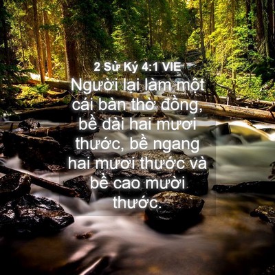 Picture 04 - 2 Sử Ký 4:1 VIE - Người lại làm một cái bàn thờ - Bible Verse Picture
